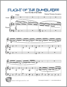 Flight of the Bumblebee Easy Violin Sheet Music