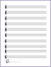 Printable Music Paper with ten staves on ledger-sized paper in
