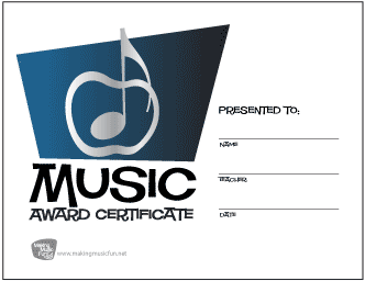 Silver Apple Music Award Certificate (Blue)