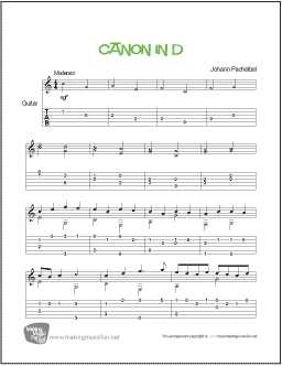 Canon in D (Pachelbel) | Easy Guitar Sheet Music (TAB)