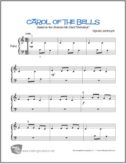 Carol of the Bells (Christmas), EASY Piano Tutorial