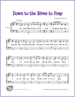 by the River to Free Easy Piano Sheet
