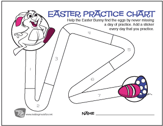 Easter Music Practice Sticker Chart (14 Days)