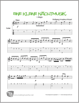 Eine Kleine Nachtmusik (Mozart) | Easy Guitar Sheet Music