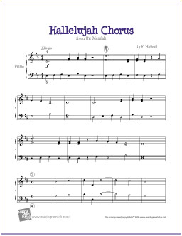 costilla Fundir nombre Hallelujah Chorus (Handel) | Free Easy Piano Sheet Music