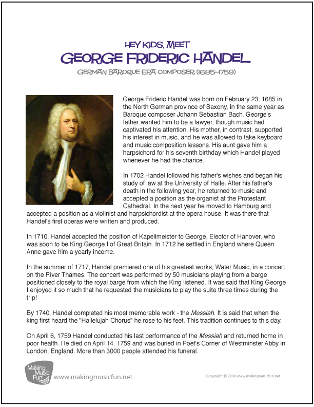 george frideric handel biography facts