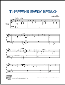 Happens Spring | Easy Jazz Piano Sheet Music MakingMusicFun.net