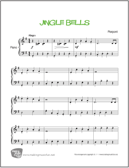 Jingle Bells - Free Easy Christmas Piano Music  Christmas piano music,  Beginner piano music, Piano music with letters