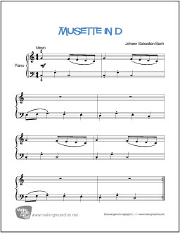 sadel Articulation Mere end noget andet Musette in D (Bach) | Free Beginner Piano Sheet Music