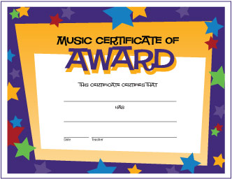 Music Certificate of Award (Stars)