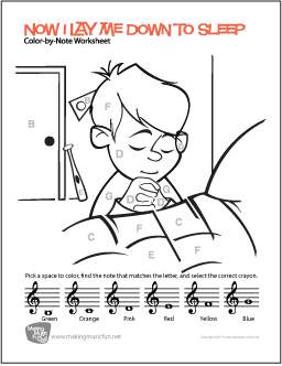 Color-by-Note  Treble Clef Note Names Music Theory Worksheet Pack