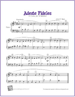 Señora Sinfonía Marchito Adeste Fideles (O Come, All Ye Faithful) | Free Easy Piano Sheet Music