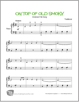 Top of Smoky Easy Piano Sheet
