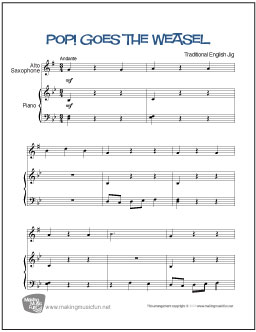 vrijheid Maak los Afzonderlijk Pop! Goes the Weasel | Beginner Alto Saxophone Sheet Music