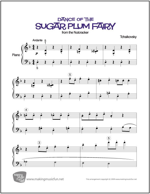 Dance of the Sugar Fairy | Easy Piano Sheet Music