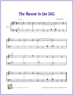 The Farmer in the Dell | Free Beginner Piano Sheet Music