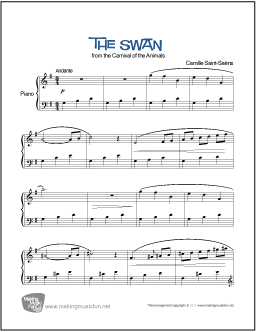 The Swan (Saint-Saëns) | Easy Piano Sheet Music