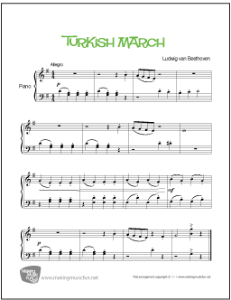 Íncubo Ajuste personaje Turkish March (Beethoven) | Free Easy Piano Sheet Music
