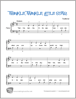 Twinkle, Twinkle Little Star | Free Beginner Piano Sheet Music