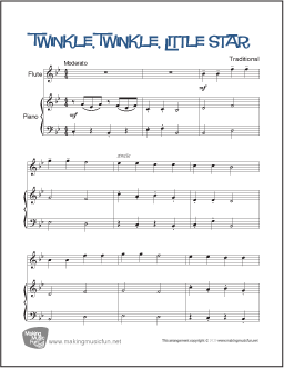 Twinkle, Twinkle, Little Star | Beginner Flute Sheet Music