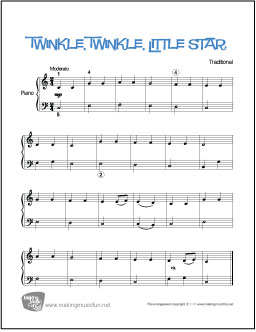 Twinkle Twinkle Little Star - Sheet Music 