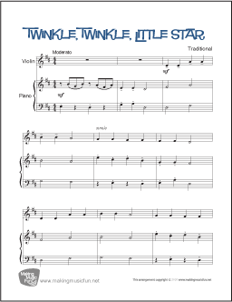 violin sheet music for beginners twinkle twinkle little star